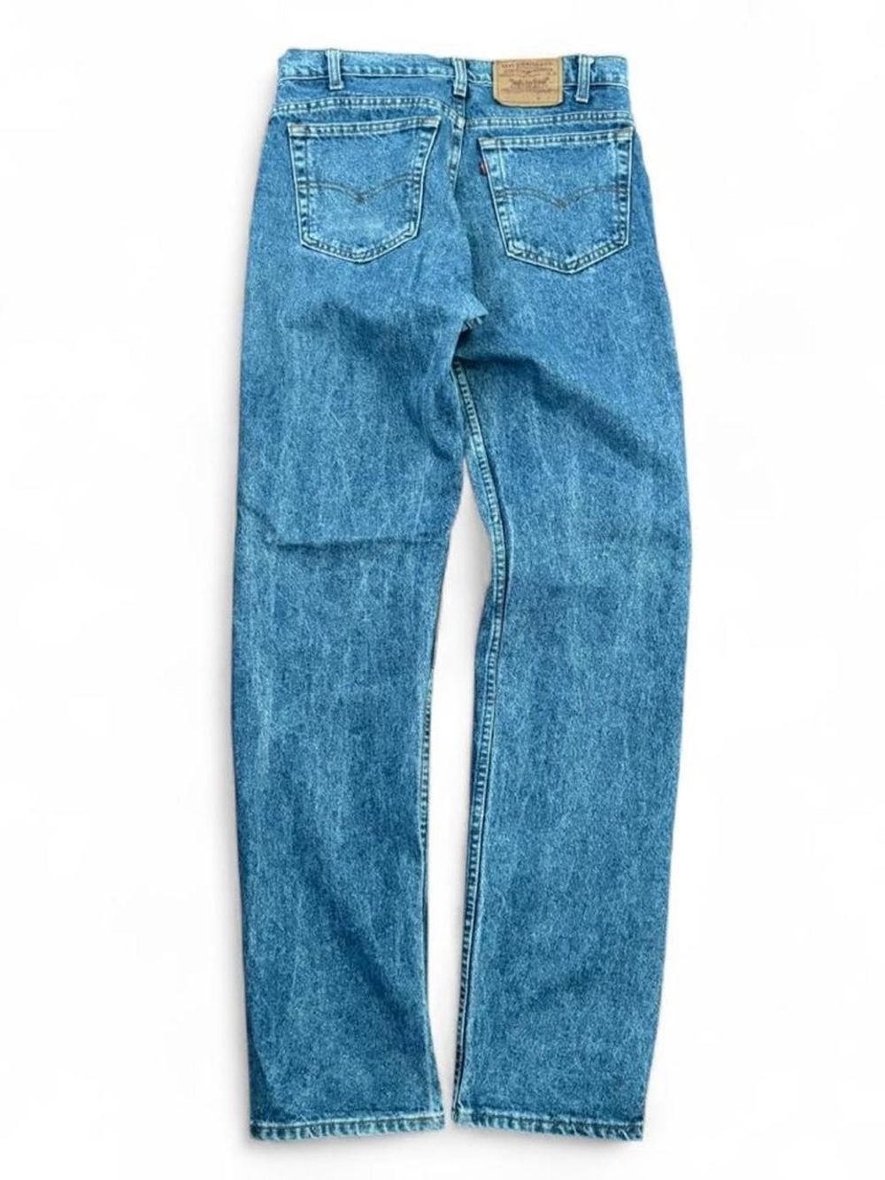 Vintage 90s Levis 505 Jeans Straight Leg Blue Denim Made in USA Mens 32x35